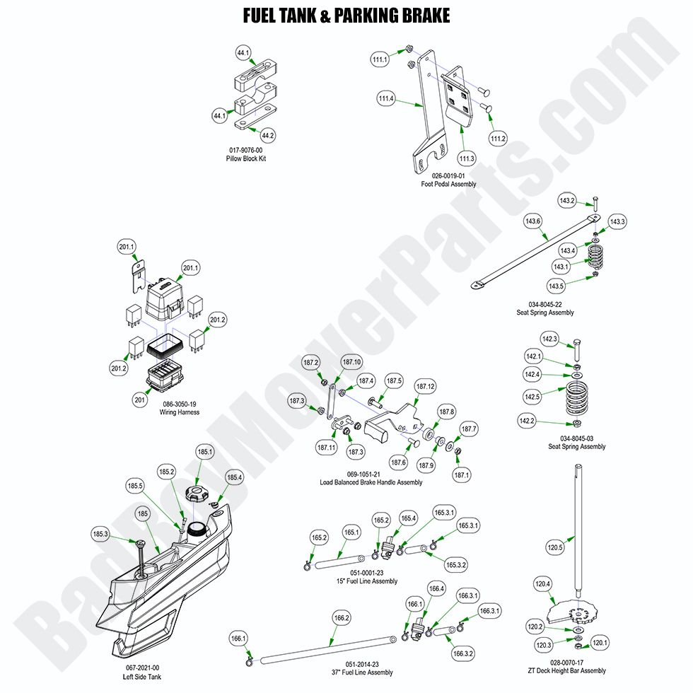 3090 - Bad Boy Mower Parts Lookup > 2023 > ZT Elite Limited > Fuel Tank & Parking Brake